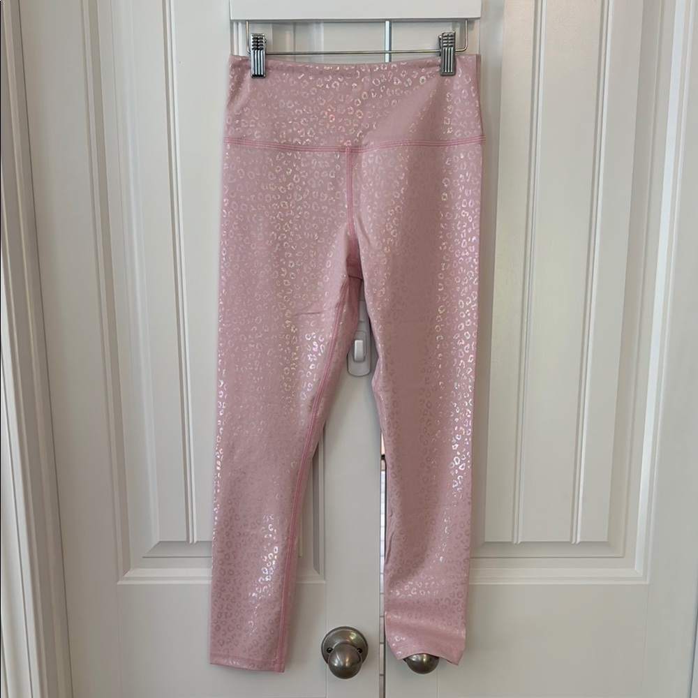 ZYIA Pink High-Waisted Leggings with Textured Design